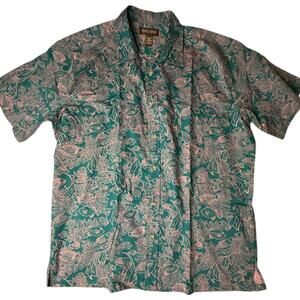 Green Cooke Street Fish Print Shirt Size XL